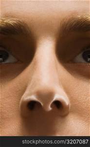 Close-up of a young man&acute;s nose