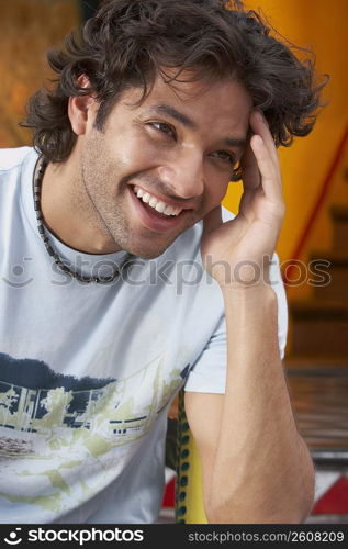 Close-up of a young man smiling