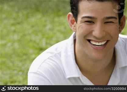 Close-up of a young man smiling