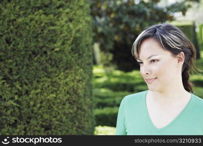 Close-up of a young woman looking away