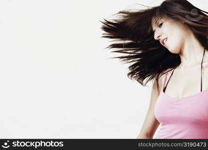 Close-up of a young woman looking down