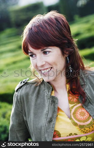 Close-up of a young woman smiling