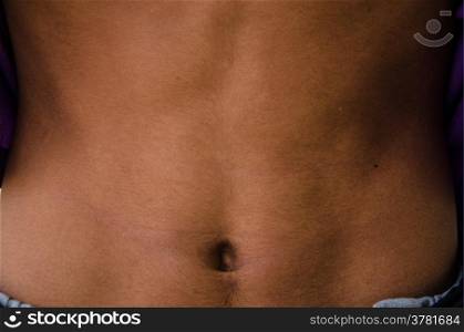 close up of abdominal muscular of man