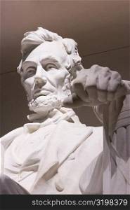 Close-up of Abraham Lincoln Statue, Lincoln Memorial, Washington DC, USA