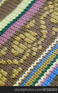 Close-up of abstract patterns on a woolen fabric