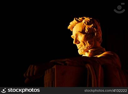 Close-up of an Abraham Lincoln statue, Lincoln Memorial, Washington DC, USA