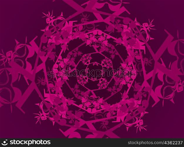 Close-up of an abstract design on a purple background