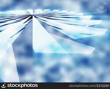 Close-up of an abstract pattern on a blue background