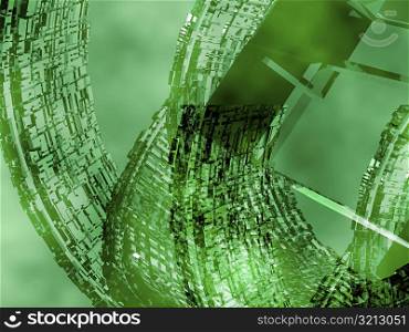 Close-up of an abstract pattern on a green background