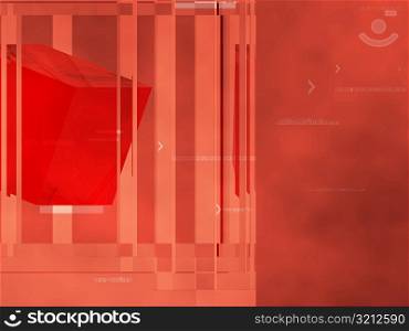 Close-up of an abstract pattern on a red background