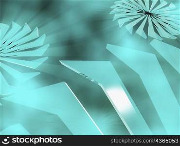 Close-up of an abstract pattern on a turquoise background
