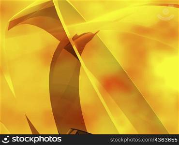 Close-up of an abstract pattern on a yellow background