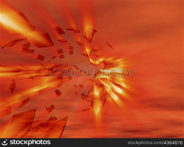 Close-up of an abstract pattern on an orange background