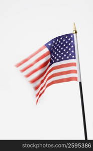 Close-up of an American flag fluttering