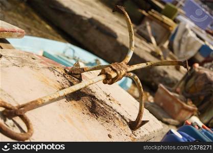 Close-up of an anchor, Sorrento, Sorrentine Peninsula, Naples Province, Campania, Italy