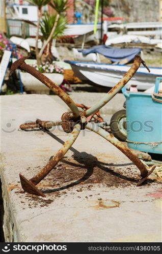 Close-up of an anchor, Sorrento, Sorrentine Peninsula, Naples Province, Campania, Italy