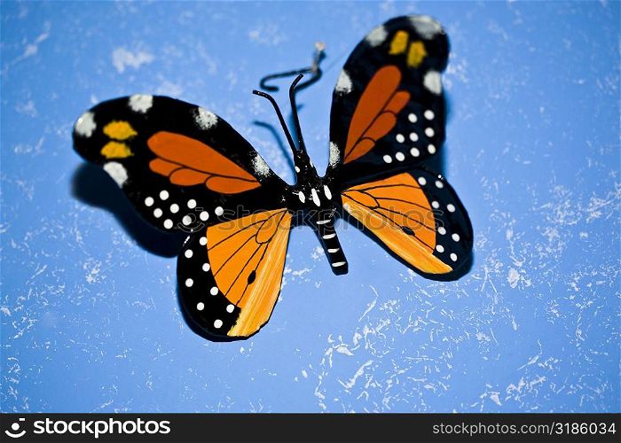 Close-up of an artificial butterfly, Izamal, Yucatan, Mexico