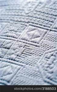 Close-up of an embossed design on fabric