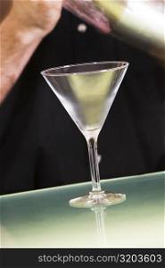 Close-up of an empty martini glass