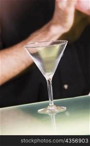 Close-up of an empty martini glass