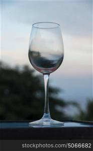 Close-up of an empty wineglass, Yelapa, Jalisco, Mexico
