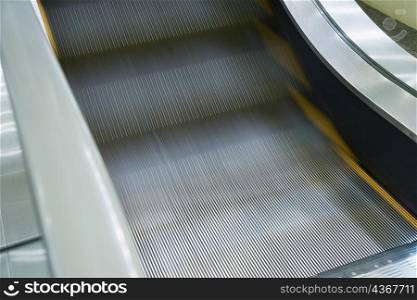 Close-up of an escalator