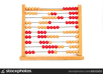 Close-up of an euro symbol on an old abacus