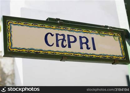 Close-up of an information board, Capri, Campania, Italy