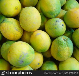 close up of an oranges on market