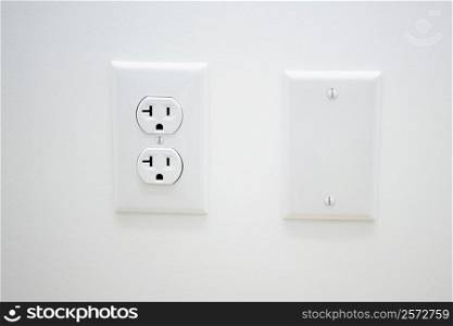 Close-up of an outlet on a wall
