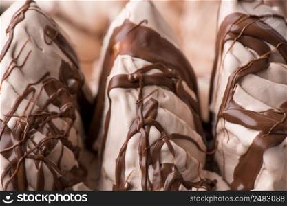 close-up of appetizing ice cream, macro photography. close-up ice cream