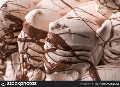 close-up of appetizing ice cream, macro photography. close-up ice cream