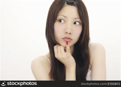 Close up of asian girl