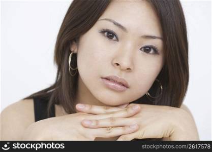 Close up of asian woman