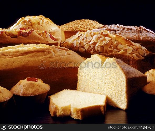 Close-up of assorted bread