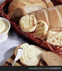 Close-up of assorted breads