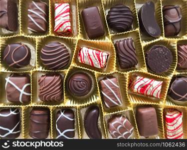 Close-Up Of Assorted Chocolate Pralines