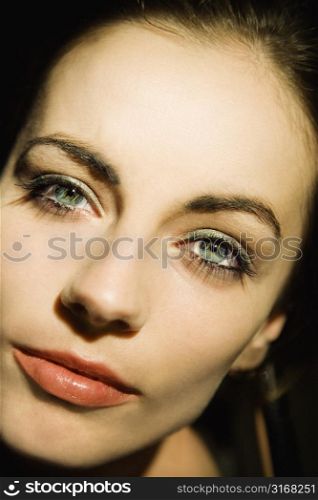 Close up of attractive Caucasian woman.