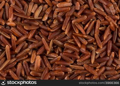close up of background of raw red rice