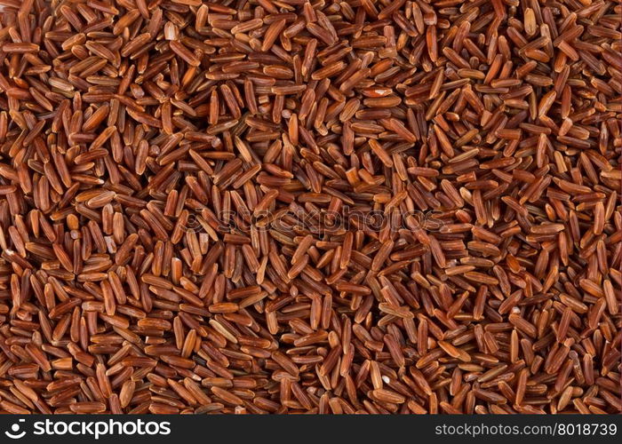 close up of background of raw red rice