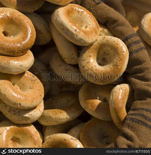 Close up of bagels