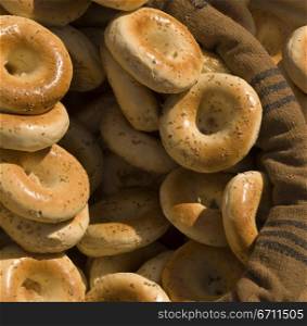 Close up of bagels