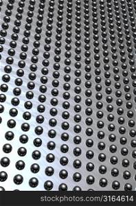 Close-up of ball bearings in a row