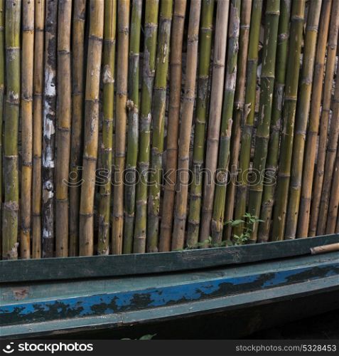 Close-up of bamboo posts, Luang Prabang, Laos