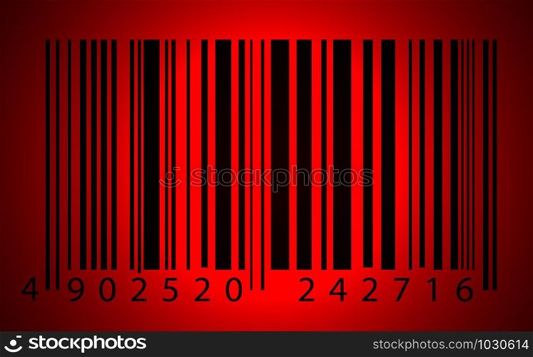 Close up of Bar code label on paper