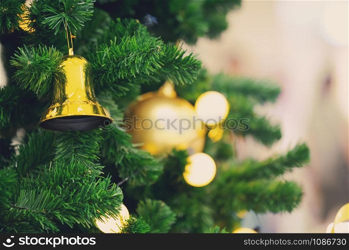 CLOSE UP OF beautiful Decorated Christmas tree background