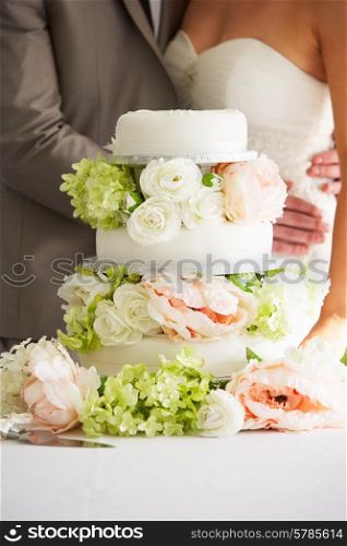 Close Up Of Beautiful Wedding Cake