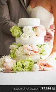 Close Up Of Beautiful Wedding Cake