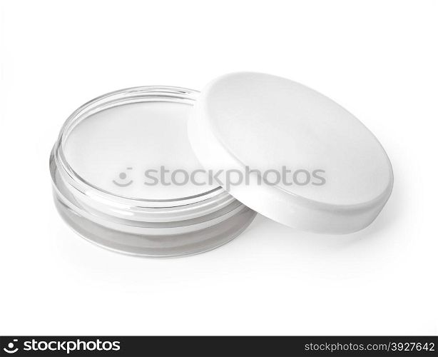 close up of beauty cream container on white background with clipping path