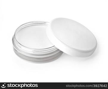 close up of beauty cream container on white background with clipping path